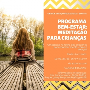 Unique promove curso de meditação para crianças