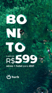 Pacote Bonito R$ 599,00 para 2021 (Aéreo + Hotel com Café da Manhã + Transfer)