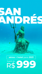 Pacote San Andrés R$ 999,00 para 2021 (Aéreo + Hotel + Taxa Grátis)