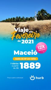 Pacote Maceió – Fevereiro 2021 – Data Fixa Aéreo + Hotel + Café da Manhã