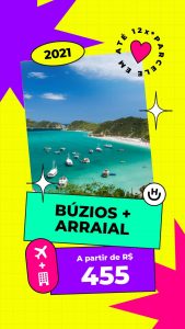 Pacote Búzios + Arraial do Cabo por R$ 455 para o Segundo Semestre – 2021 com Aéreo + Hospedagem Menor preço garantido