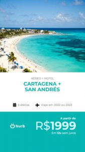 Pacote Cartagena + San Andrés R$ 1999,00 para 2022 e 2023 com Aéreo + Hospedagem com Café da Manhã