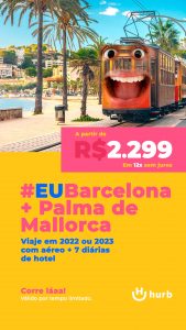 Pacote Barcelona + Palma de Mallorca por R$ 2799,00 2022 e 2023 com Aéreo + Hospedagem