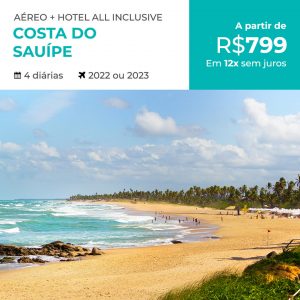 Pacote de Viagem Costa do Sauípe – All Inclusive por apenas R$ 799,00 escolha uma data entre 2022 e 2023 com Aéreo + Hospedagem All Inclusive