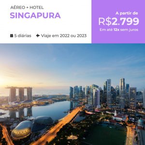 Pacote de Viagem Singapura entre as data 2022 e 2023 por 2799,00 com Aéreo + Hospedagem