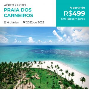 Pacote de Viagem Praia dos Carneiros por R$ 499,00 escolha uma data entre 2022 e 2023 com Aéreo + Hospedagem com Café da Manhã