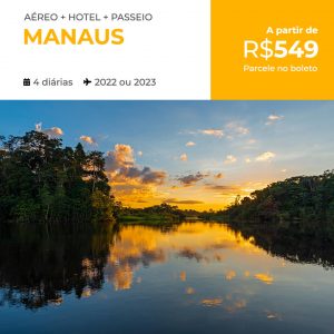 Pacote Amazônia (Manaus + Cachoeiras de Presidente Figueiredo) por 549 reais escolha uma data entre 2022 e 2023 com Aéreo + Hospedagem + Café da Manhã + Passeio