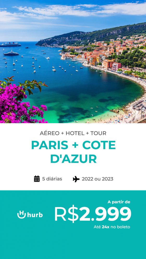 Pacote de Viagem Paris + Côte d’Azur por um valor a partir de 2999