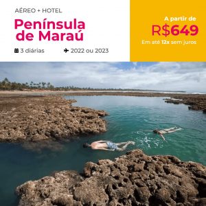 Pacote de Viagem Península de Maraú por 649 reais escolha uma data entre 2022 e 2023