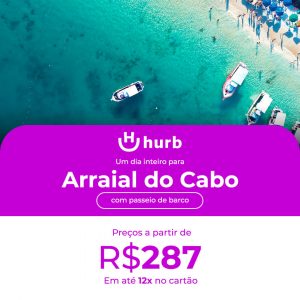 Dia inteiro para Arraial do Cabo com passeio de barco.