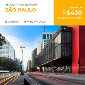 Pacote de Viagem para São Paulo em 2022  por 430 reais com Aéreo + Hospedagem com Café da Manhã