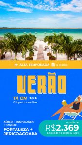 Pacote de Viagem Fortaleza + Jericoacoara (Transfer + Passeio) np Verão 2021/2022 por 2369 reais comAéreo + Hospedagem + Transfer + Passeio