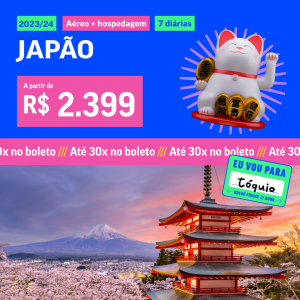 Pacote de Viagem – Japão (Tóquio) – 2023 e 2024 a partir de 2399 reais com Aéreo + Hospedagem