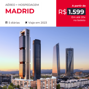 Pacote de Viagem – Madrid (La Casa de Papel) – 2023 Aéreo + Hospedagem