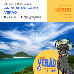 Pacote de Viagem com Aéreo – Arraial do Cabo – Verão 2022/2023 a partir de 899 reais com