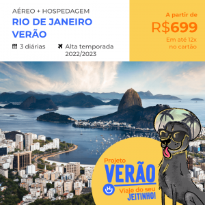 Pacote de Viagem com Aéreo – Rio de Janeiro – Verão 2022/2023 com Aéreo + Hospedagem + Café da Manhã