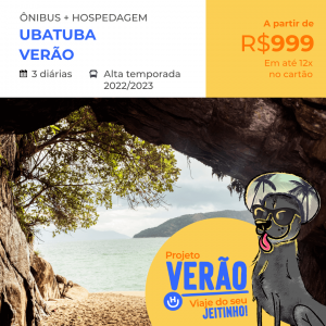 Pacote de Viagem de Ônibus – Ubatuba R$ 999,00 para Verão 2022/2023 (Passagem de Ônibus + Hospedagem + Café da Manhã)