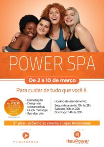 Bem-estar com propósito: Power Spa terá ação social no ItaúPower Shopping